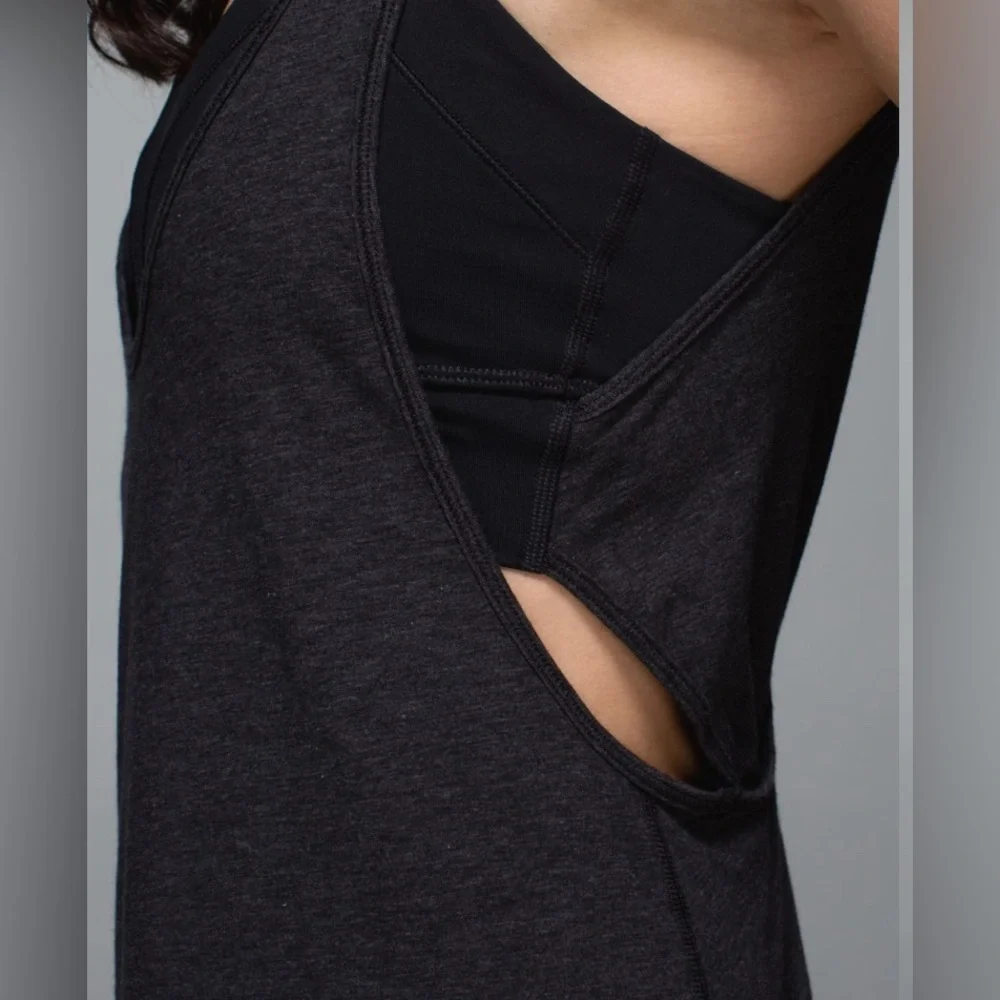 Lululemon Twist & Turn Tank Heathered Grey / Black 8
